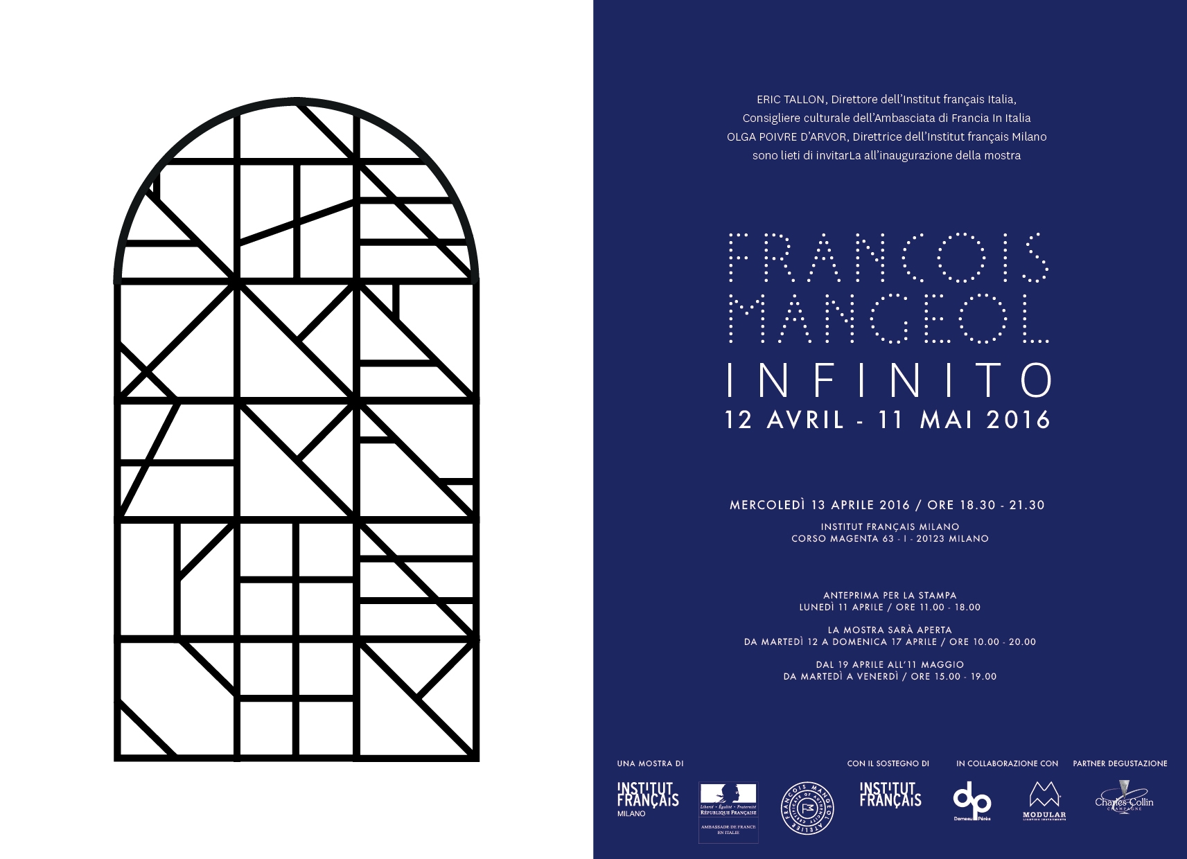 Exposition "Infinito" de François Mangeol, Institut Français Milano  